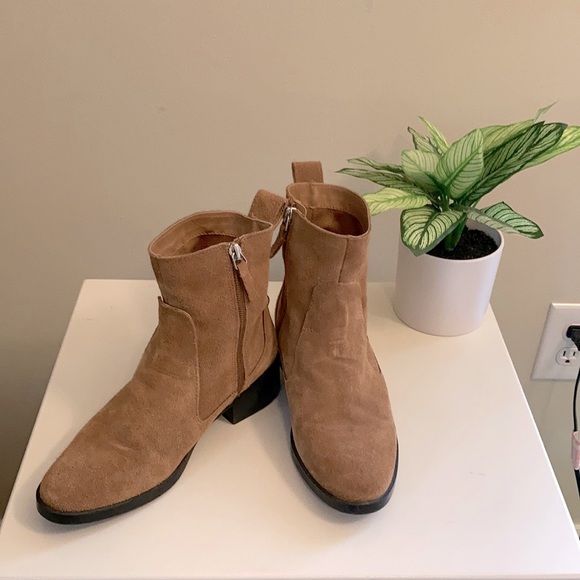 Zara Shoes - Zara Tan Suede Ankle Booties Size 36 / Size 6